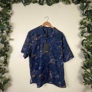 Lululemon Athletic Airing Easy Camp Collar Shirt Navy Blue NWT Men’s Size M